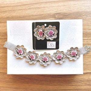 Lotus Flower Choker with Earrings Set